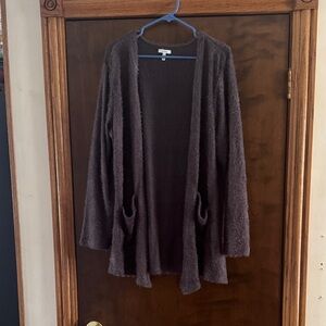 Maurices Charcoal Women's Fuzzy Cardigan